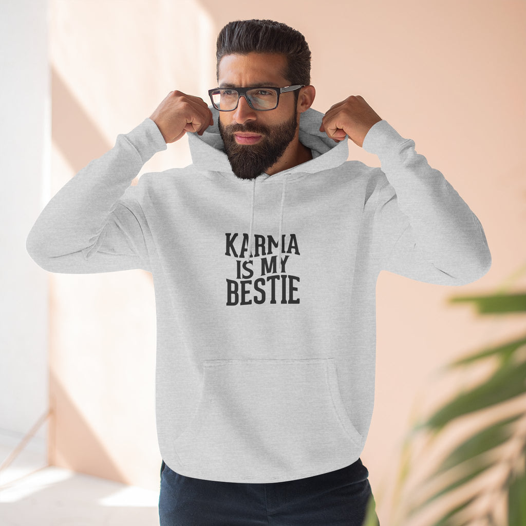 Karma Is My Bestie Graphic Pullover Hoodie