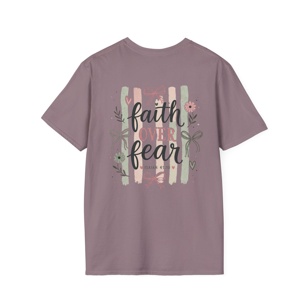 Faith Over Fear T-Shirt — Inspirational Christian Gift for Women Everyday Graphic Tee