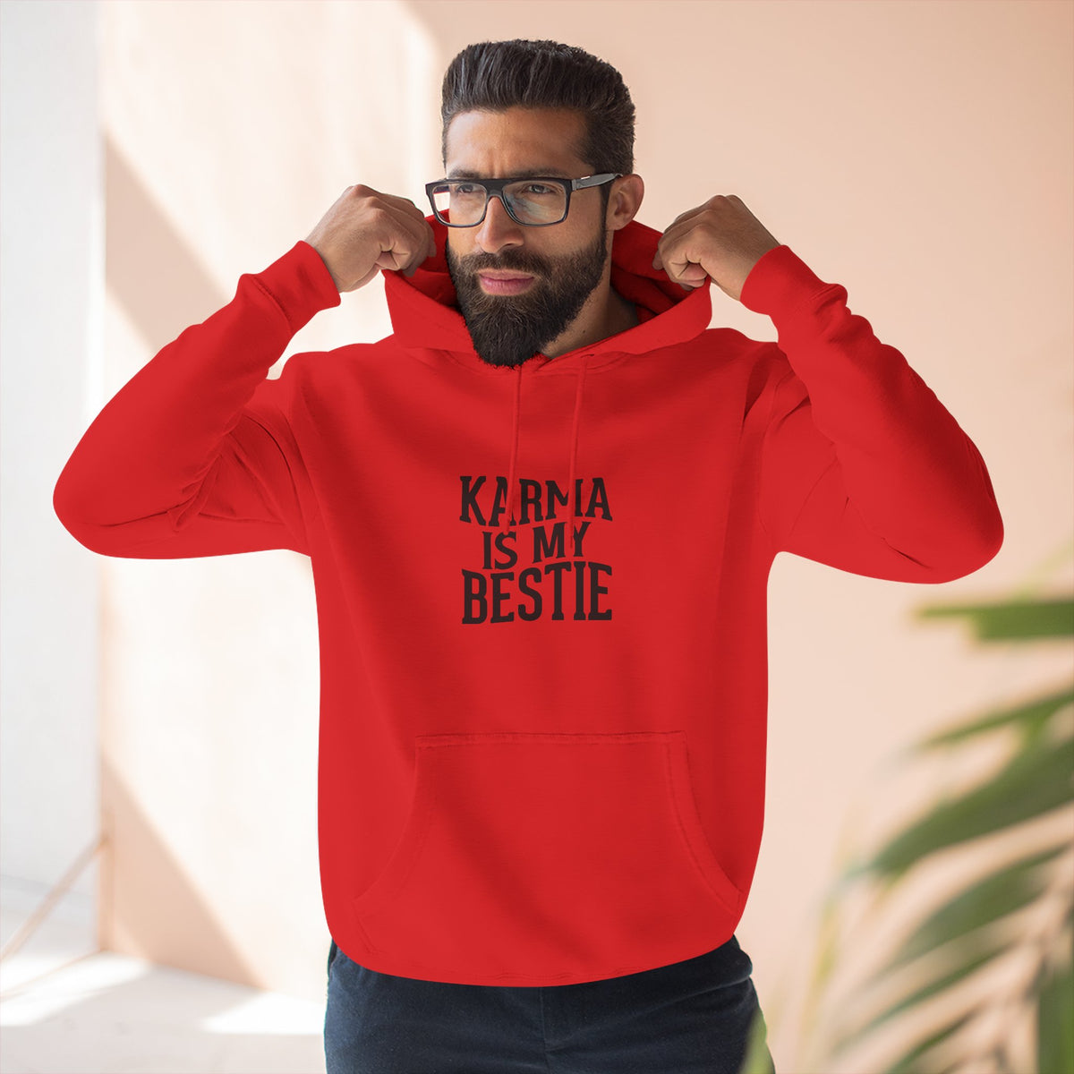 Karma Is My Bestie Graphic Pullover Hoodie