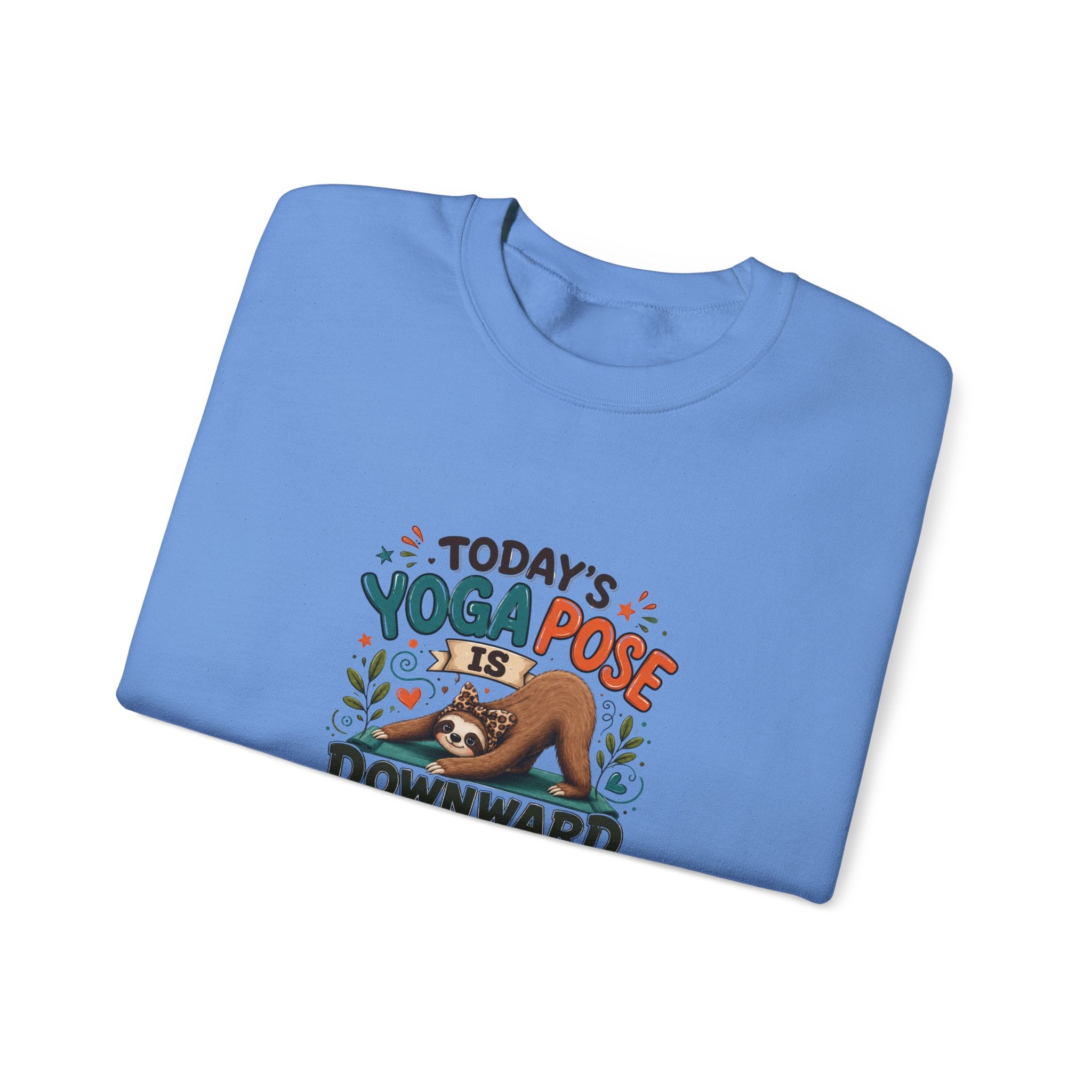 Downward Spiral Sloth Sweatshirt — Funny Lazy Gift for Her Yoga Pose Crewneck