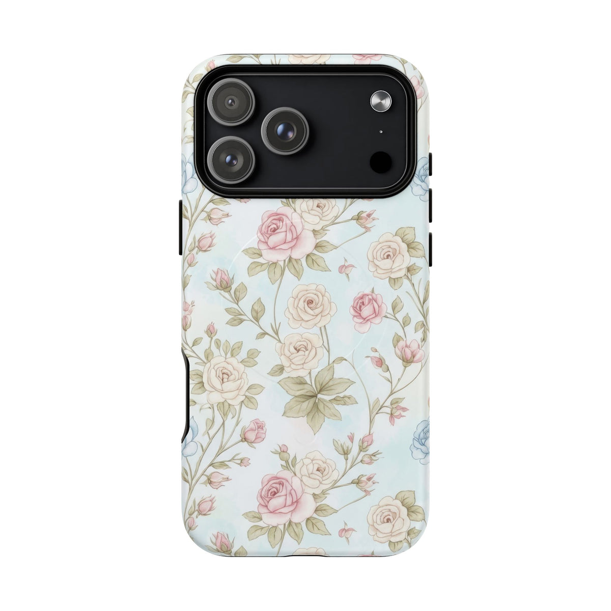 Vintage Floral Rose Magnetic iPhone Case — MagSafe Tough Protective Cover