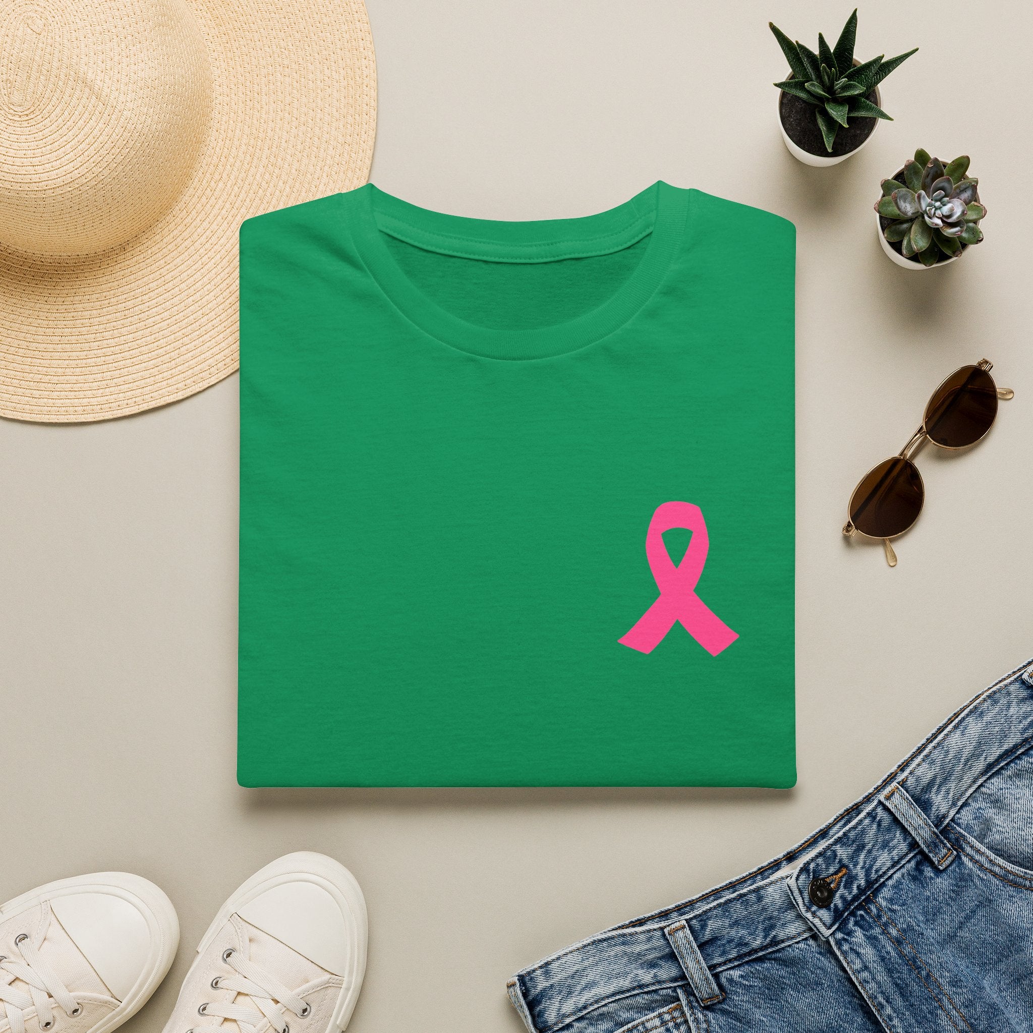 Breast Cancer Awareness Ribbon T-Shirt — Pink Ribbon Support Tee