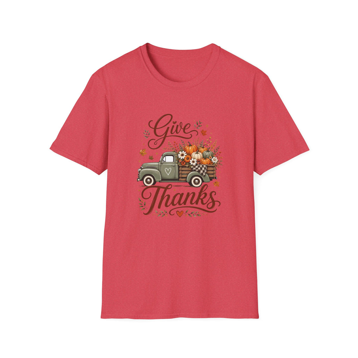 Give Thanks Fall Truck T-Shirt — Pumpkin Harvest Autumn Tee
