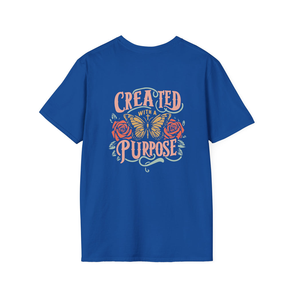 Created with a Purpose Butterfly T-Shirt Faith Graphic Tee